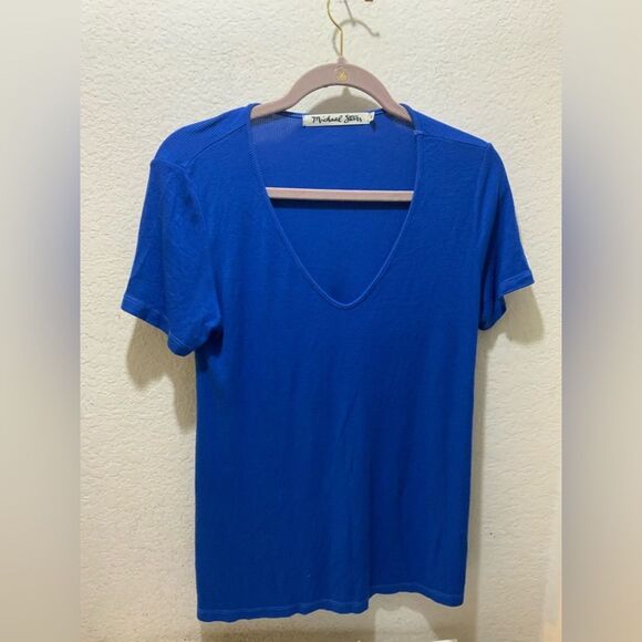 Michael Stars Brooklyn Blue Shirt Sleeve Shirt OS - Picture 1 of 8